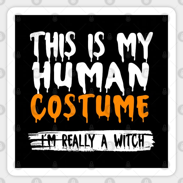 I'm Really A Witch Halloween Couples Costume Halloween Scary For Mens And Womens Happy Halloween Day 2021 Sticker by dianoo